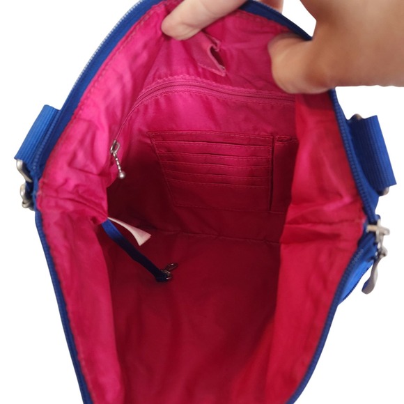 BAGGALLINI Bag Royal Blue Crossbody Purse Travel Triple Zip Pocket Shoulder Bag - Picture 6 of 10